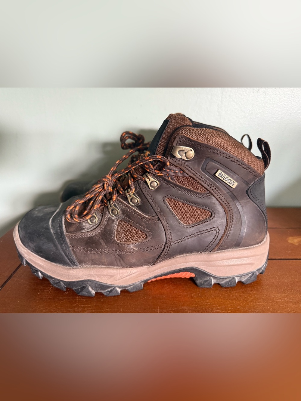 Brahma Men’s Brown Leather Steel Toe Lace Up Work Boots Size 8
